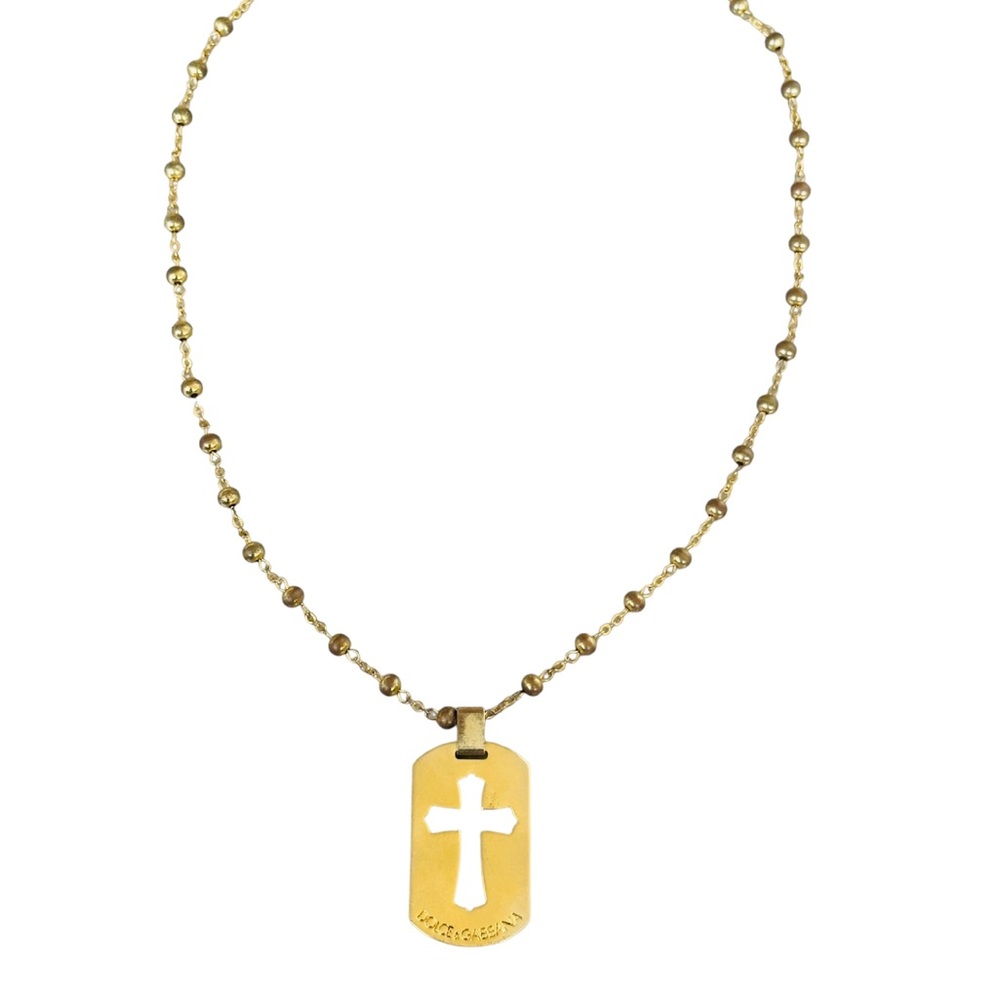 Dolce & Gabbana gold plated thick chain cross Necklace